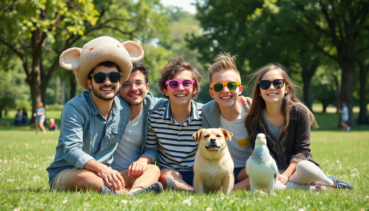 family in sunglasses