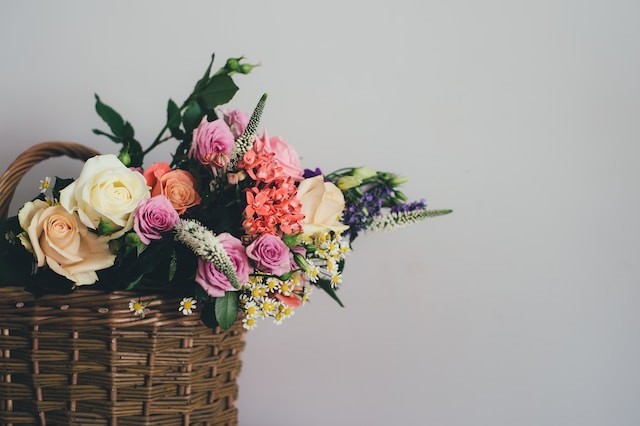 basket with flowers